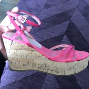 Pink satin sandals